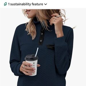 Navy Quilted Half-Zip Sweatshirt